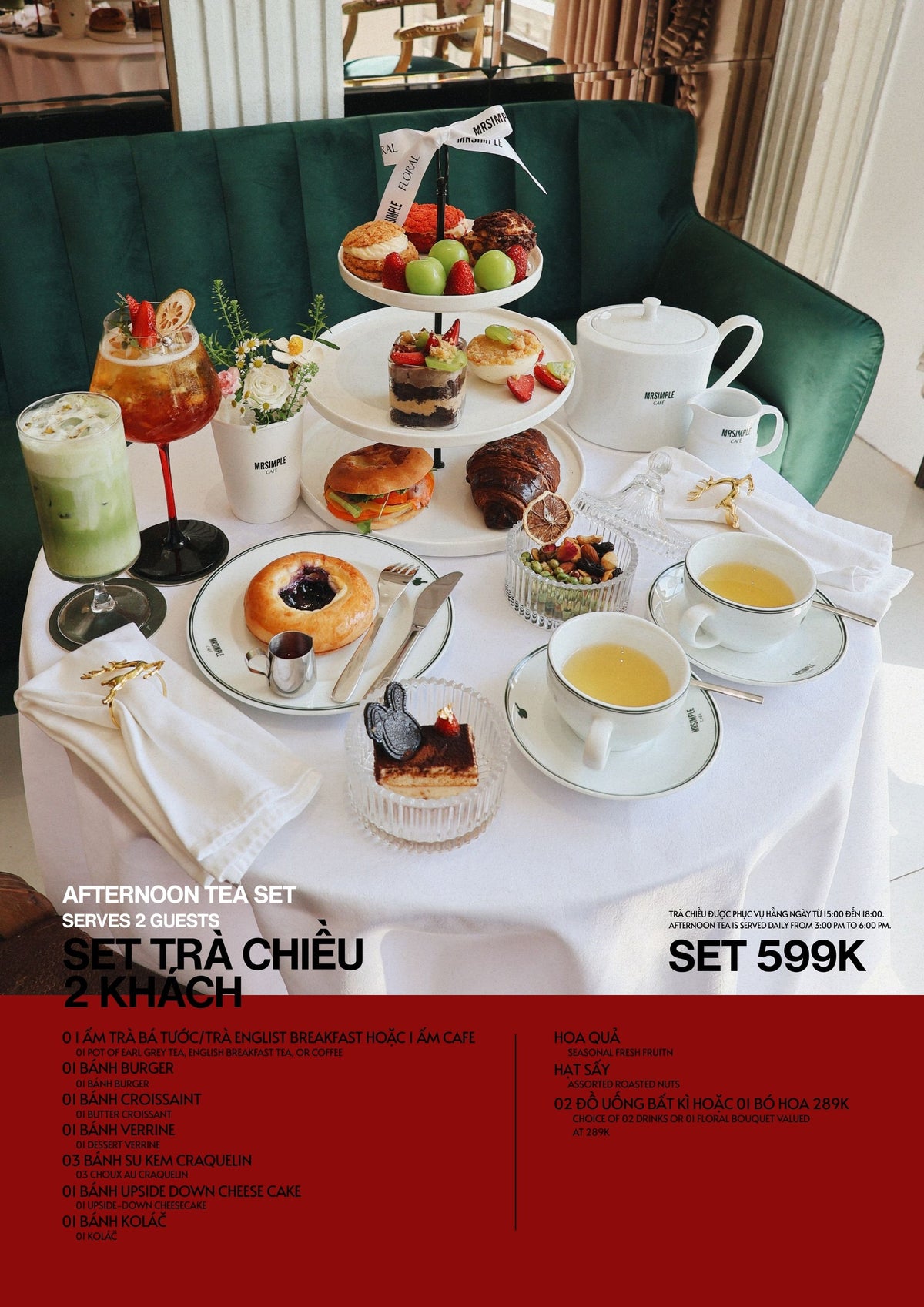 SET TRÀ CHIỀU 599K - AFTERNOON TEA SET 599K